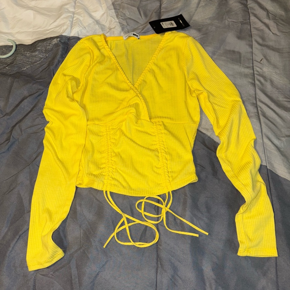 Yellow Wrap Top